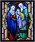 Mary, Joseph and Simeon present the child Jesus in the temple