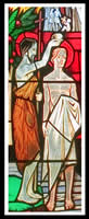 Modern stained glass window - baptism of Christ